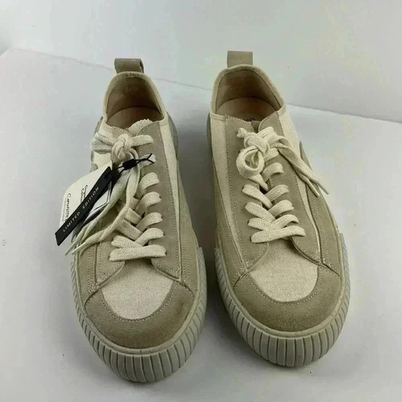 Mango Shoes - MNG LIMITED EDITION organic cotton Committed EU 43 NWT Beige and Creme colors